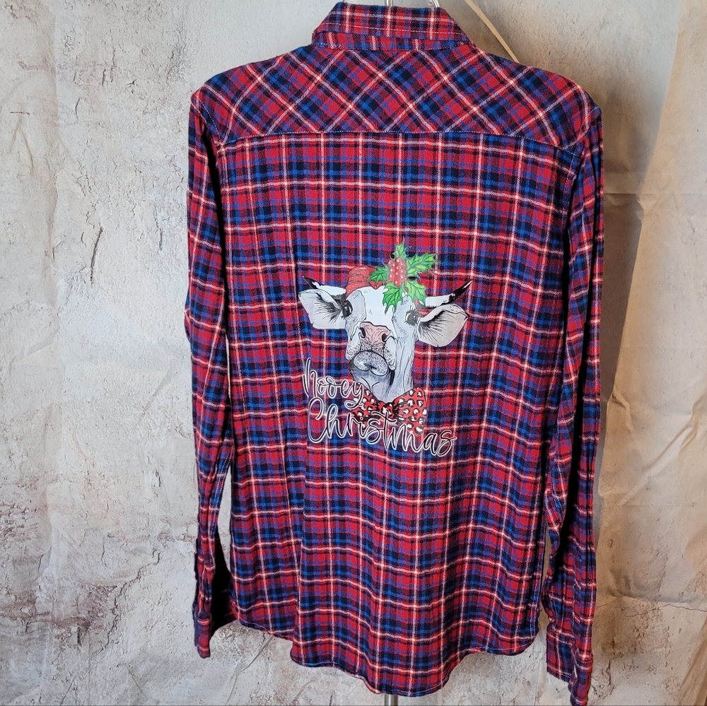 Mooey Christmas Flannel Shirt